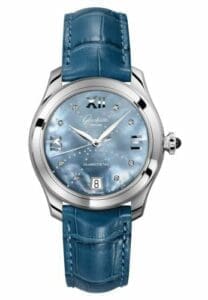 Glashütte Original Lady Serenade Stainless Steel / Blue MOP - Index Line / Alligator / Folding 1-39-22-11-02-04