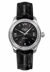 Glashütte Original Lady Serenade Stainless Steel / Diamond / Black / Alligator / Folding 1-39-22-20-22-04
