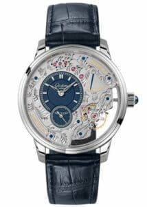 Glashütte Original PanoInverse Platinum / Blue / Alligator / Folding 1-66-08-01-03-30