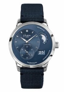 Glashütte Original PanoMatic Lunar Stainless Steel / Blue / Synthetic 1-90-02-46-32-34