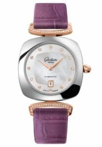 Glashütte Original Pavonina Date Stainless Steel / Red Gold / Diamond / MOP / Alligator 1-03-01-08-16-34
