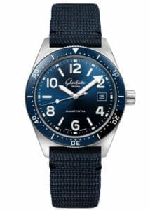 Glashütte Original SeaQ Date Stainless Steel / Blue / Textile / Folding 1-39-11-09-81-34