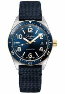 Glashütte Original SeaQ Date Stainless Steel / Blue / Textile / Pin 1-39-11-10-90-08