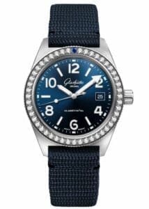 Glashütte Original SeaQ Date Stainless Steel / Diamond / Blue / Textile / Pin 1-39-11-09-82-08