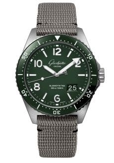 Glashütte Original SeaQ Panorama Date Stainless Steel / Green / Textile / Folding 1-36-13-07-83-34