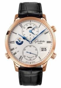 Glashütte Original Senator Cosmopolite Red Gold / Silver / Alligator / Folding 1-89-02-01-05-30