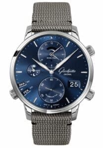 Glashütte Original Senator Cosmopolite Stainless Steel / Blue / Synthetic 1-89-02-05-02-36