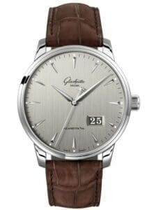 Glashütte Original Senator Excellence Panorama Date Stainless Steel / Grey / Alligator / Pin 1-36-03-03-02-02