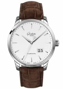 Glashütte Original Senator Excellence Panorama Date Stainless Steel / Silver / Alligator / Folding 1-36-03-05-02-51