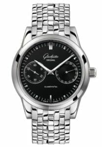 Glashütte Original Senator Hand Date Stainless Steel / Black / Bracelet 1-39-58-01-02-14