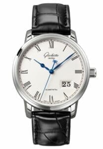 Glashütte Original Senator Panorama Date Stainless Steel / Silver / Alligator / Folding 100-03-32-42-04