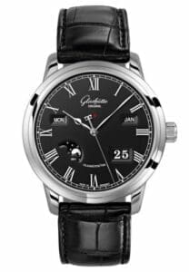 Glashütte Original Senator Perpetual Calendar Stainless Steel / Black / Alligator / Folding 100-02-25-12-50