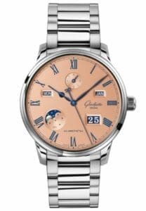 Glashütte Original Senator Perpetual Calendar Stainless Steel / Salmon / Bracelet 1-36-12-01-02-71