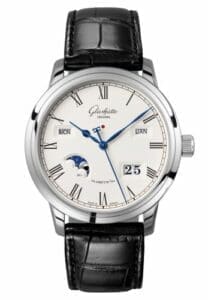 Glashütte Original Senator Perpetual Calendar Stainless Steel / Silver / Alligator / Folding 100-02-22-12-05