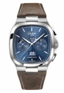 Glashütte Original Seventies Chronograph Panorama Date Blue / Calf / Folding 1-37-02-08-02-62
