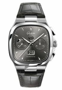 Glashütte Original Seventies Chronograph Panorama Date Ruthenium / Alligator / Folding 1-37-02-01-02-30