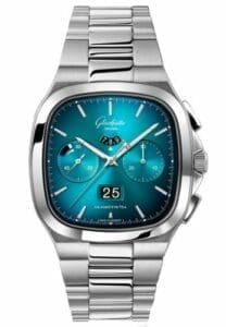 Glashütte Original Seventies Chronograph Panorama Date Turquoise / Bracelet 1-37-02-06-02-70