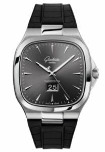 Glashütte Original Seventies Panorama Date Ruthenium / Rubber / Folding 2-39-47-12-12-53