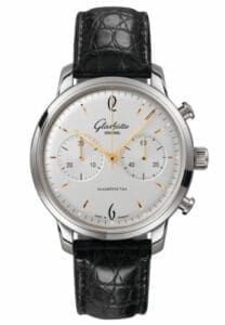 Glashütte Original Sixties Chronograph Stainless Steel / Silver / Alligator / Pin 1-39-34-03-22-04