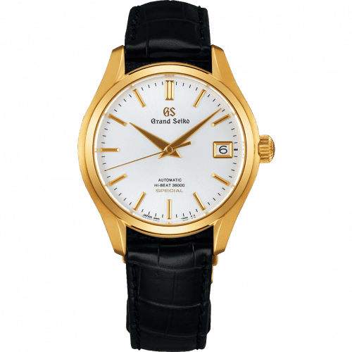Grand Seiko Automatic Hi Beat 36000 Special Yellow Gold / White / Strap SBGH220