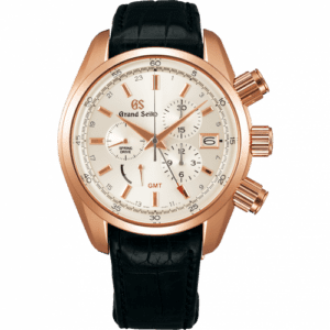 Grand Seiko Spring Drive Chronograph Pink Gold / Silver / Strap SBGC204