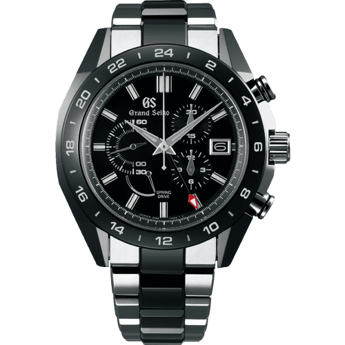 Grand Seiko Spring Drive Chronograph Titanium / Ceramic / Black / Bracelet / Black Ceramics Collection SBGC223