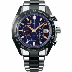 Grand Seiko Spring Drive Chronograph Titanium / Ceramic / Blue / Bracelet / Black Ceramics Collection SBGC219
