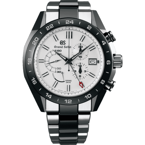 Grand Seiko Spring Drive Chronograph Titanium / Ceramic / White / Bracelet / Black Ceramics Collection SBGC221