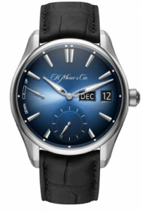H. Moser & Cie Pioneer Perpetual Calendar MD Stainless Steel / Funky Blue 3808-1201