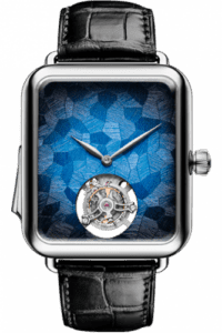 H. Moser & Cie Swiss Alp Watch Minute Repeater Tourbillon White Gold / Blue Mosaique 5901-0200