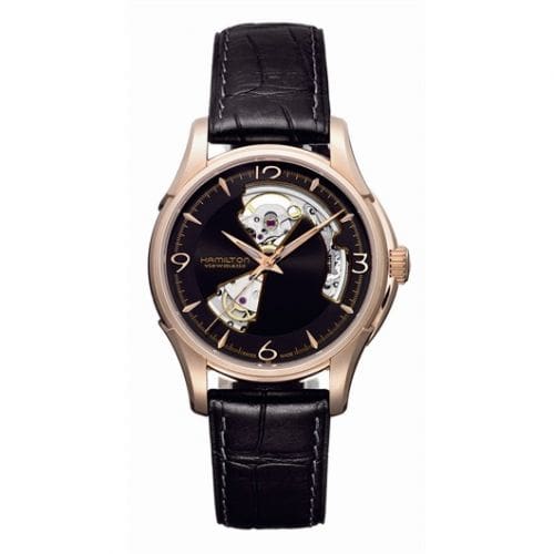 Hamilton Jazzmaster Open Heart 40mm Black Dial PVD Gold H32575735
