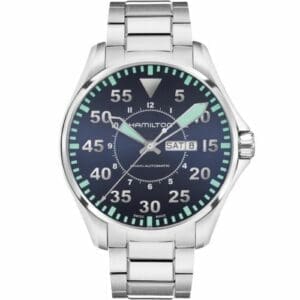 Hamilton Khaki Aviation Pilot Day Date Auto Blue / Bracelet H64715145