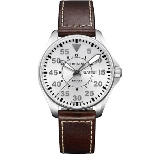 Hamilton Khaki Aviation Pilot Day Date Quartz Silver H64611555
