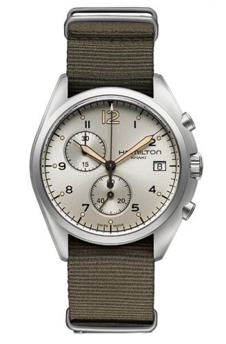 Hamilton Khaki Aviation Pilot Pioneer Chrono Quartz Beige / NATO H76552955
