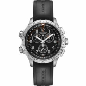 Hamilton Khaki Aviation X-Wind GMT Chrono Quartz Black / Rubber H77912335