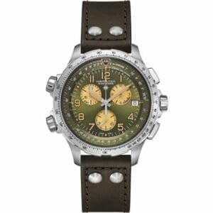 Hamilton Khaki Aviation X-Wind GMT Chrono Quartz Stainless Steel / Green H77932560