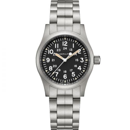 Hamilton Khaki Field Mechanical 38 Black / Bracelet H69439131