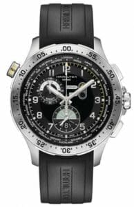 Hamilton Khaki Pilot Chrono Worldtimer Black / Rubber H76714335