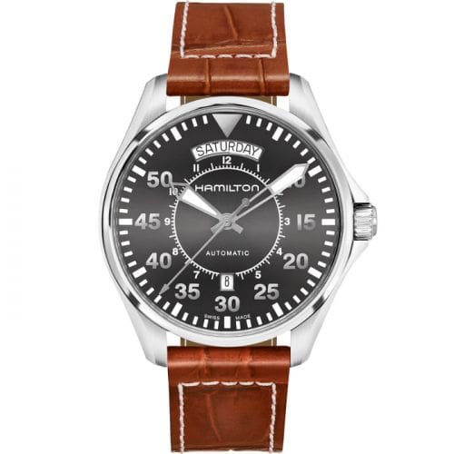 Hamilton Khaki Pilot Day Date Grey / Strap H64615585