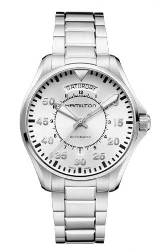 Hamilton Khaki Pilot Day Date Silver / Bracelet H64615155