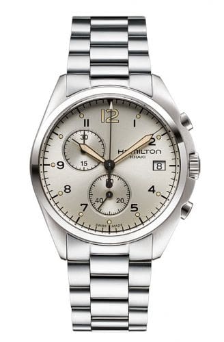 Hamilton Khaki Pilot Pioneer Chrono Quartz Ivory / Bracelet H76512155
