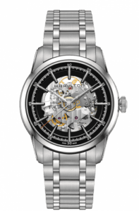Hamilton Railroad 42 Skeleton Auto Stainless Steel / Black / Bracelet H40655131