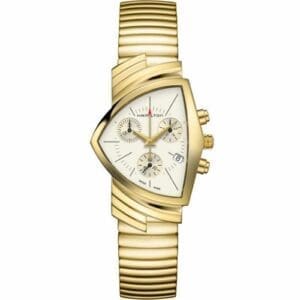 Hamilton Ventura Chrono Quartz 32.3 Yellow Gold / Silver / Bracelet H24422151