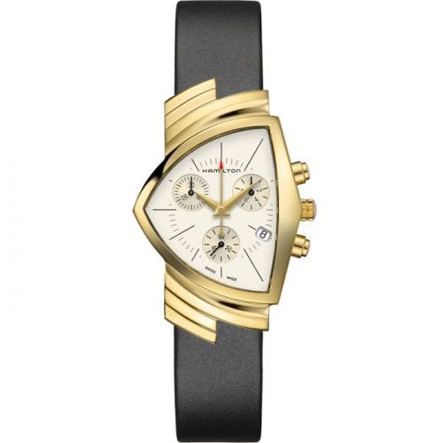 Hamilton Ventura Chrono Quartz 32.3 Yellow Gold / Silver H24422751