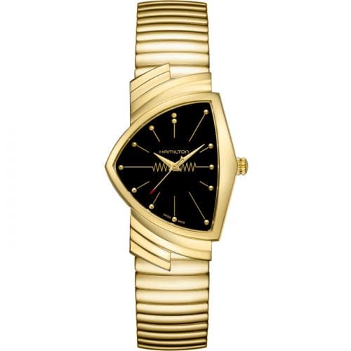 Hamilton Ventura Gents Yellow Gold / Black / Bracelet H24301131