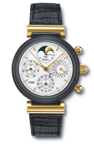 IWC Da Vinci Perpetual Black Ceramic / Yellow Gold / White / French IW3755-04