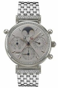 IWC Da Vinci Perpetual Rattrapante Platinum / Diamond / Silver / English / Bracelet IW9255-11