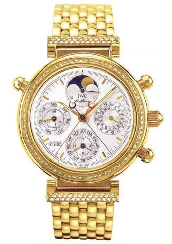 IWC Da Vinci Perpetual Rattrapante Yellow Gold / Diamond / Silver / German / Bracelet IW9255-01