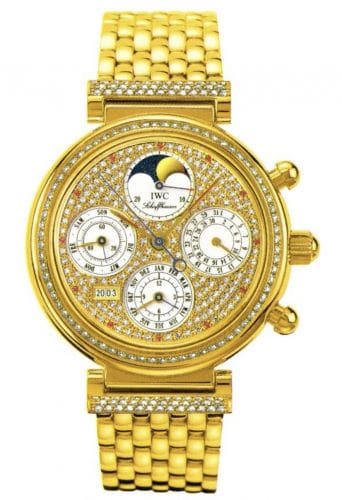 IWC Da Vinci Perpetual Yellow Gold / Diamond / Paved / German / Bracelet IW9253-05