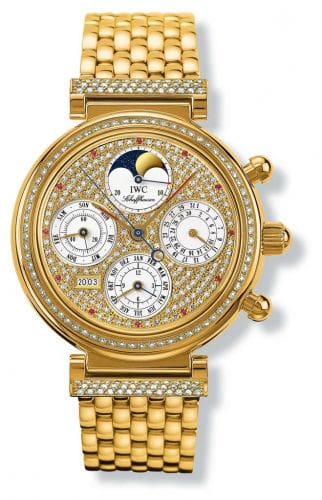 IWC Da Vinci Perpetual Yellow Gold / Diamond / Paved / German / Bracelet IW9253-06